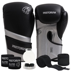 Kit Luva Boxe Muay Thai Elite Pretorian + 2 Par Bandagem + Bucal