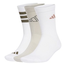 Meia Cano Médio adidas Logo - 3 Pares - Unissex