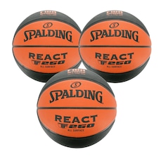 Kot 3 Bolas de Basquete Spalding React TF-250 FIBA