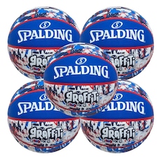 Kit 5 Bolas de Basquete Spalding Graffiti