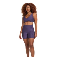 Bermuda Feminina Alto Giro Rib Shine com Bolso Feminina