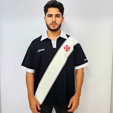 Camisa Vasco Da Gama Polo Oversized Approve Faixa Masculina