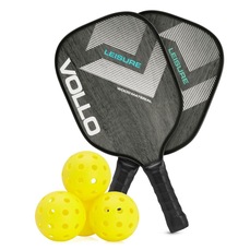 Kit 2 Raquetes e 4 Bolas Pickleball Vollo Lazer
