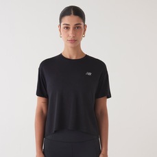 Camiseta Cropped New Balance Drapey Feminina