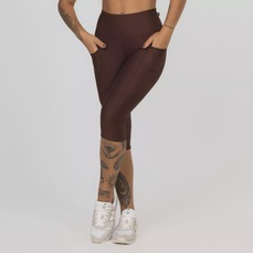 Calça Corsário Cintura Alta Recortes Bolso - Feminina