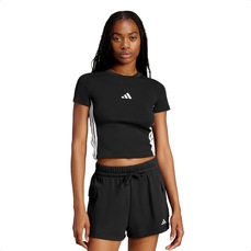Camiseta Feminina Adidas Cropped 3 Stripes