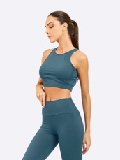 Top Canelado Feminino Manly Decote Costas