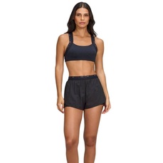 Short Feminino Alto Giro Sobreposto Cós Elástico