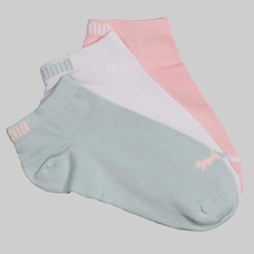 Meia Cano Curto Puma Sapatilha - 3 Pares - Feminina