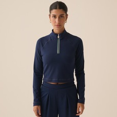 Blusa Manga Longa Fila Cropped Sport Club Feminina
