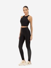 Calça Legging Manly Canelada Cós Alto Feminina