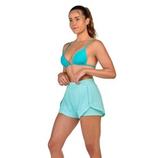 Short Alto Giro Abertura Lateral Botões Feminino