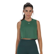 Camiseta Regata Alto Giro Cropped Refletivos Feminina