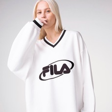 Casaco Fila Heritage Oversized V-Neck Pullover Feminino