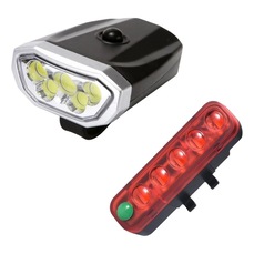 Kit Lanterna Sinalizador DK Dianteiro e Traseiro Iluminação Noturna para Bike Recarregável USB