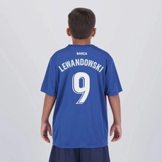 Camisa Barcelona Lewandowski 9 Dominant FutFanatics Infantil