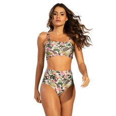 Biquíni Top Faixa Estampado Vekyo Hot Pants Roupa Para Piscina Moda Praia Feminina