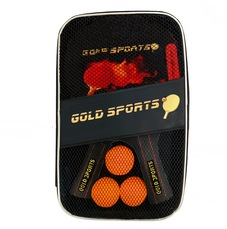 Kit Tênis de Mesa Gold Sports Space 2 Raq 6 Estrelas e 3 Bolas 3 Estrelas com Capa