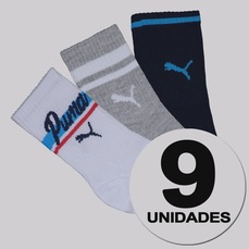 Kit Meia Puma Cano Longo 9 Pares Infantil Sortida