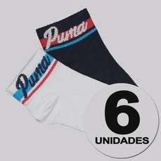 Kit Meia Puma Cano Baixo 6 Pares Infantil