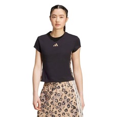 Camiseta adidas M/C Stripes Animal Print Feminina