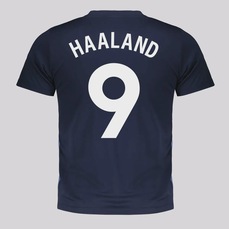 Camisa Manchester City Shield Marinho 9 Haaland Infantil