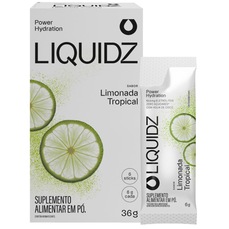 Eletrólitos LIQUIDZ® Zero Açúcares - Sabor Limonada Tropical - Kit 1 Caixa c/ 6 sachês