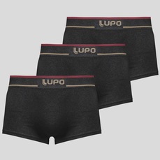 Kit 3 Cuecas Lupo Sunga Sem Costura Masculina