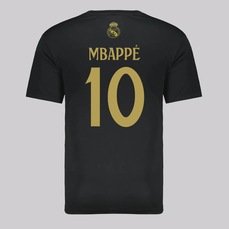 Camisa Real Madrid Soft Preta 10 Mbappé Infantil
