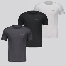 Kit 3 Camisetas Topper Logo Masculina