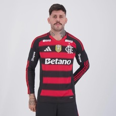 Camisa do Flamengo I 25/26 ML Campeão Copa Do Brasil 2024 Adidas Masculina