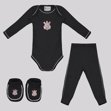 Kit Body Calça e Pantufa Infantil Corinthians