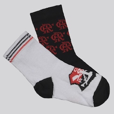 Kit Meias Flamengo 2 Pares Infantil