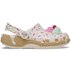 Sandália Crocs Classic Ice Cream Sundae Clog T Chalk - Infantil