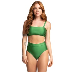 Biquíni Hot Pant Básico Vekyo Top Faixa Cintura Alta Moda Praia Feminina
