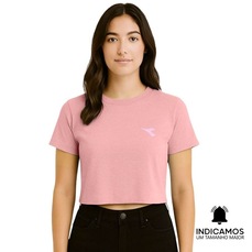 Camiseta Cropped Diadora Small Logo Uno Feminina