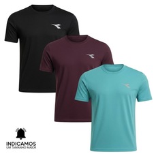 Kit 3 Camisetas Diadora Small Logo Masculina