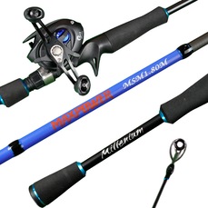 Combo Vara e Carretilha Maxpower Esquerda em Fibra de Carbono 1,80m Pesca Brasil