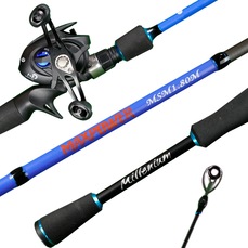 Combo Vara e Carretilha Maxpower Direita em Fibra de Carbono 1,80m Pesca Brasil