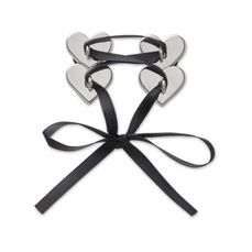 Jibbitz Crocs Coração Prata com Laço