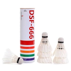 Kit Peteca de Badminton Gold Sports Disifu 333 De Pena de Ganso - 6 Unidades