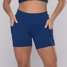 Imagem do produto Shorts Fitness Feminino Poliamida Textura Recortes Bolso na posição 12 de 5