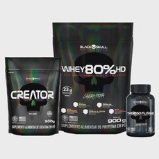 Imagem do produto Kit Whey 80% HD 900g + Creator 500g + Thermo Flame 60 tabs Black Skull na posição 5 de 4