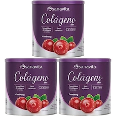 Imagem do produto Kit 3X Colágeno Skin - 300g Cranberry - Sanavita na posição 1 de 3