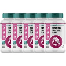Imagem do produto Kit 5X Biotina Cabelo, Pele e Unha - 60 Comprimidos - Nutralin na posição 7 de 3