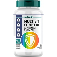 Imagem do produto Multivit Completo 22 Vitaminas e Minerais Vegano - 60 Comprimidos - Nutralin na posição 30 de 2
