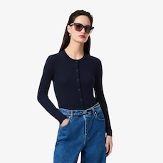 Imagem do produto Cardigan de lã Merino de malha canelada Lacoste Feminina na posição 22 de 5