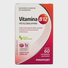 Imagem do produto Suplemento B12 Metilcobalamina Mastigáveis (60 Comp) Maxinutri Sabor Vegan Frutas vermelhas na posição 19 de 4