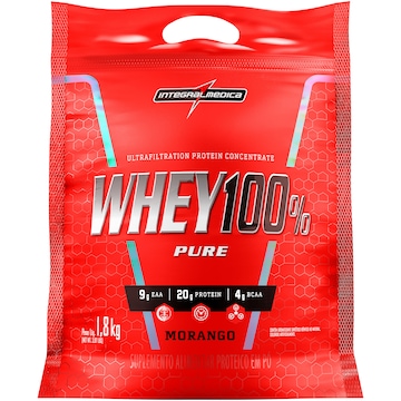 Whey Protein Integralmédica Morango 100% Pure - 1,8Kg