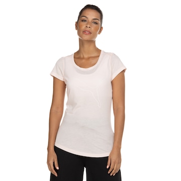 Camiseta Puma Feminina Manga Curta Performance Heather Cat